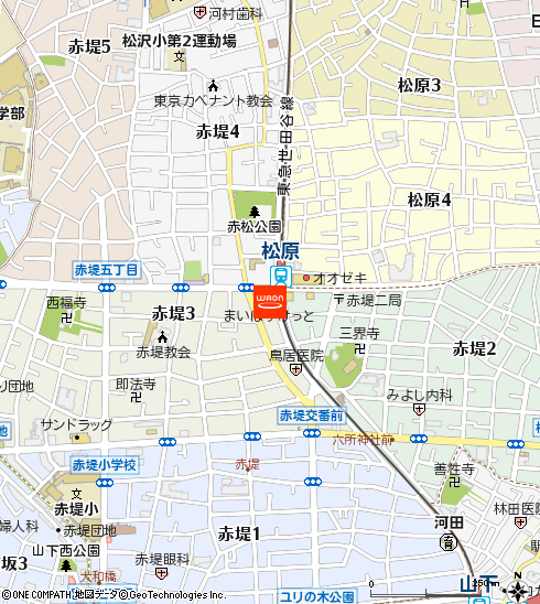 まいばすけっと松原駅前店付近の地図